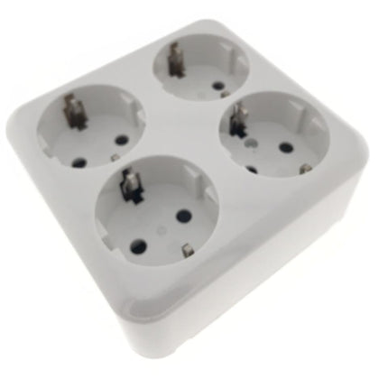 Benson 4-voudige Wandcontactdoos – Opbouw – Randaarde – Wit