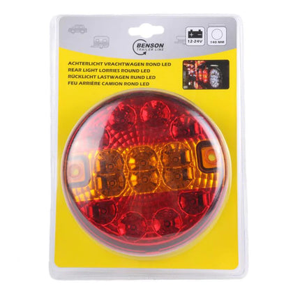 Benson Rond LED Achterlicht Vrachtwagen - 140 mm - 12V/24V - 4 Functies