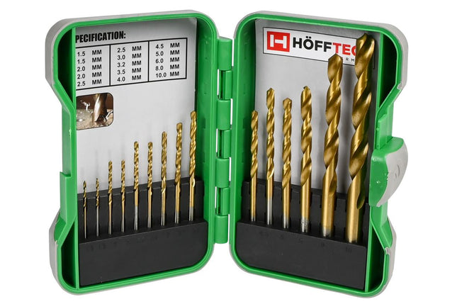 Hofftech HSS Metaalboorset - 15-delig - 1.5 t/m 10 mm - Inclusief Hardcase