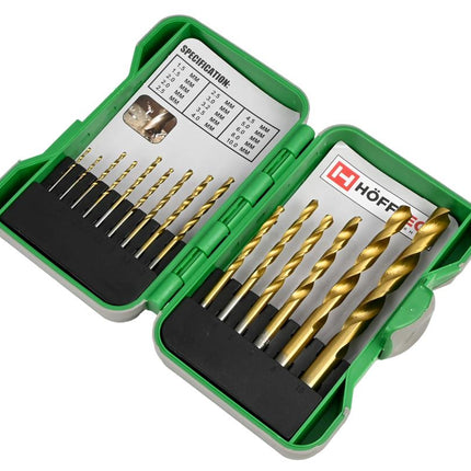 Hofftech HSS Metaalboorset - 15-delig - 1.5 t/m 10 mm - Inclusief Hardcase
