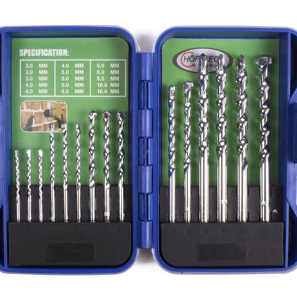 Hofftech Steen- en Betonboorset - 15-delig - 3 t/m 10 mm - Inclusief Hardcase