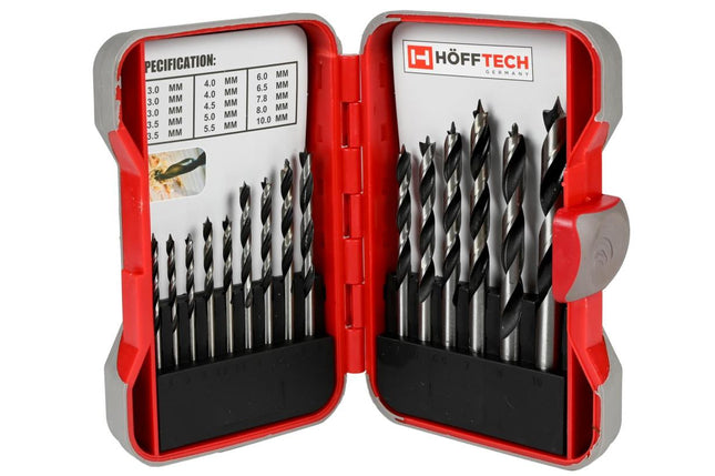 Hofftech Houtboorset - 15-delig - 3 t/m 10 mm - Inclusief Luxe Hardcase