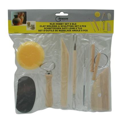 Benson Klei Hobby Set - 8-Delig - Voor Modelleren & Vormgeven