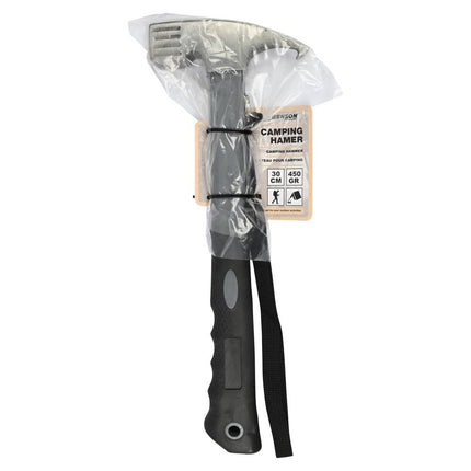 Benson Campinghamer - 450 Gram - 30 cm - Stalen Kop - Ergonomische Rubberen Grip
