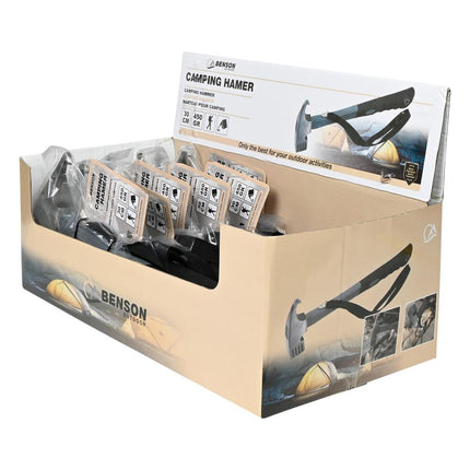 Benson Campinghamer - 450 Gram - 30 cm - Stalen Kop - Ergonomische Rubberen Grip