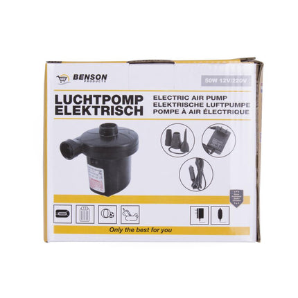 Benson Elektrische Luchtpomp - 12V & 230V - 230 l/min - Met Inflate & Deflate Functie