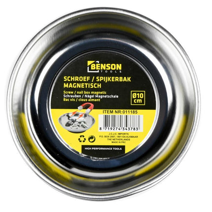 Benson Magnetische Schroef- en Spijkerbak – Ø 10 cm – RVS – Antislip & Magnetisch
