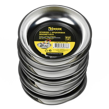 Benson Magnetische Schroef- en Spijkerbak – Ø 10 cm – RVS – Antislip & Magnetisch
