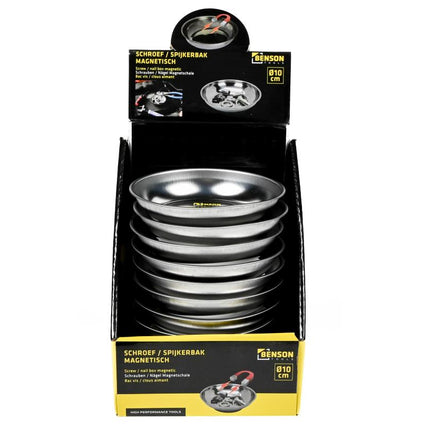 Benson Magnetische Schroef- en Spijkerbak – Ø 10 cm – RVS – Antislip & Magnetisch