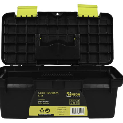 Benson Compacte Gereedschapskist 25 cm - Lichtgewicht & Stevig - Zwart/Geel