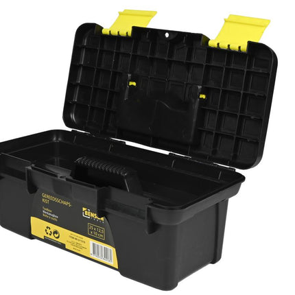 Benson Compacte Gereedschapskist 25 cm - Lichtgewicht & Stevig - Zwart/Geel