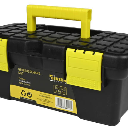 Benson Compacte Gereedschapskist 25 cm - Lichtgewicht & Stevig - Zwart/Geel