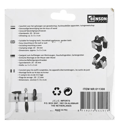 Benson Gereedschapshouders 4-delig - Set voor Werkplaats en Garage