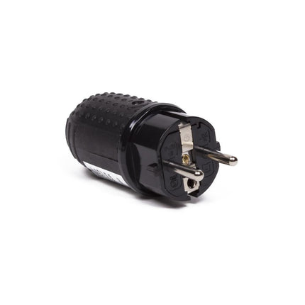 Benson Rubberen Stekker met Randaarde – IP44 – Zwart – 3500 Watt