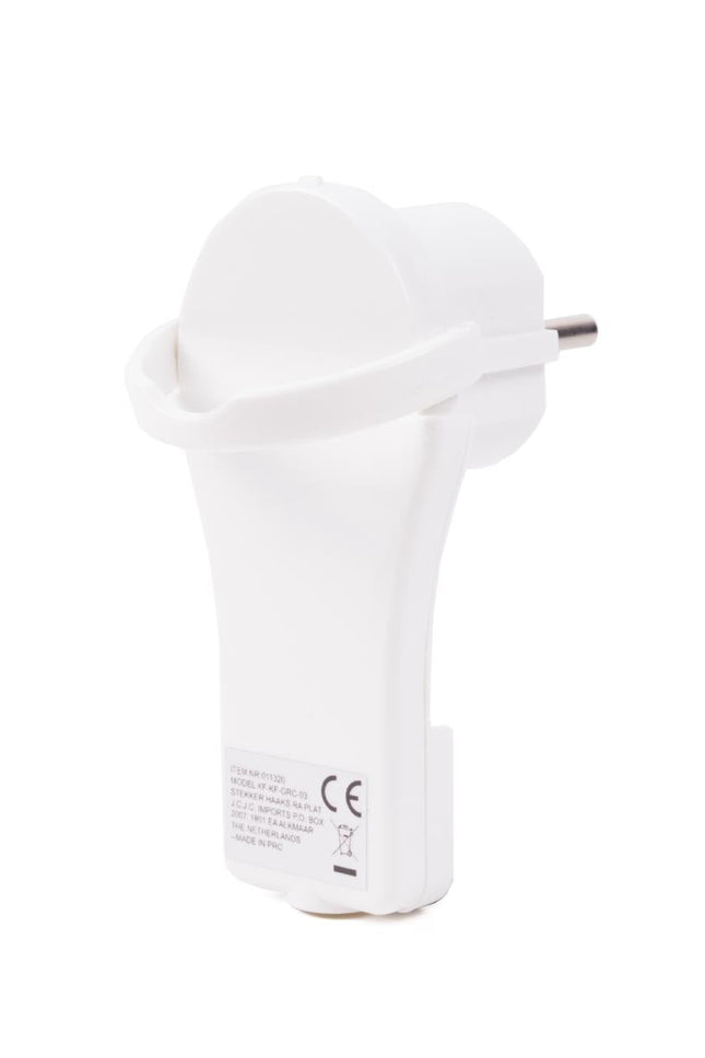 Benson Extra Platte Haakse Stekker – Randaarde – 8 mm dik – Wit