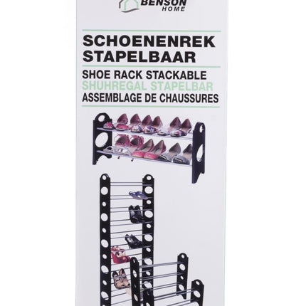 Benson Stapelbaar Schoenrek - 6 Paar - Metaal & Kunststof - 65 cm