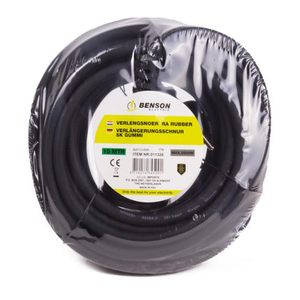 Benson Rubber Verlengsnoer – 10 meter – Randaarde – IP44 – 3500W