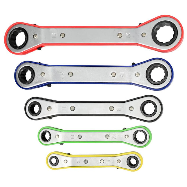 Benson Ring-ratelsleutelset - 5-delig - Metrisch - Inclusief Compacte Houder