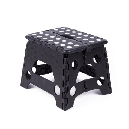 Benson Opvouwbare Kruk - Zwart met Witte Stippen - Klein - Max. 80 kg