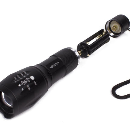 Hofftech Tactical Superbeam Zaklamp – 5W COB LED – Zoomfunctie – Aluminium – IP44