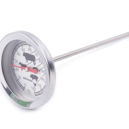 Benson RVS Vleesthermometer - Analoog - Ø 5,5 cm - 12 cm - Kerntemperatuur