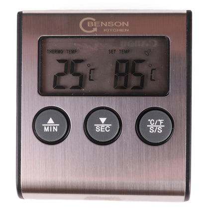 Benson Digitale Braadthermometer - Met Timer & Alarm - RVS Sonde - tot 250°C