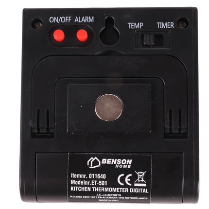 Benson Digitale Braadthermometer - Met Timer & Alarm - RVS Sonde - tot 250°C