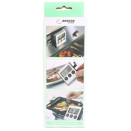 Benson Digitale Braadthermometer - Met Timer & Alarm - RVS Sonde - tot 250°C