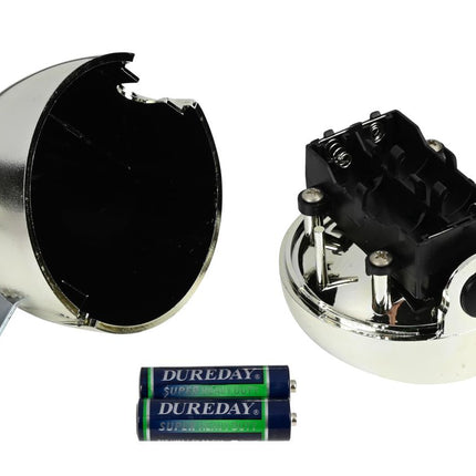 Benson Retro Fietskoplamp - Chroom - 1 LED - 4 Lux - Inclusief Batterijen