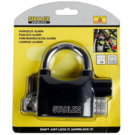 Stahlex Alarm Hangslot – 65 mm – 110dB Sirene – Trilgevoelig