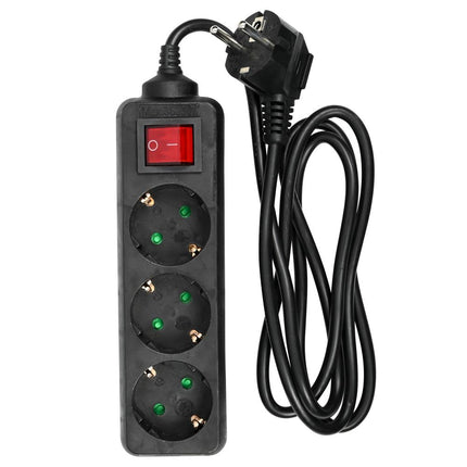 Benson Stekkerdoos met Schakelaar – 3-voudig – 1,5 meter – Randaarde – Zwart