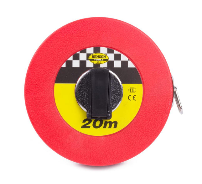 Benson Glasvezel Landmeter 20 meter - Rood - Waterbestendig