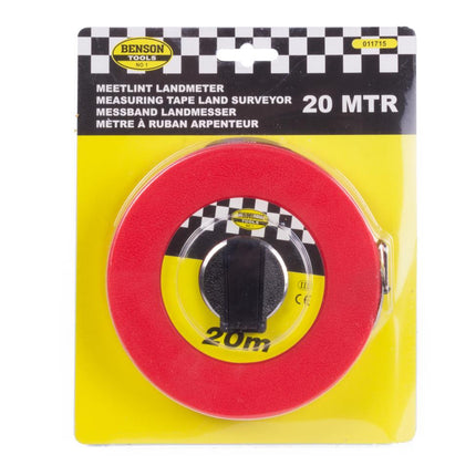 Benson Glasvezel Landmeter 20 meter - Rood - Waterbestendig
