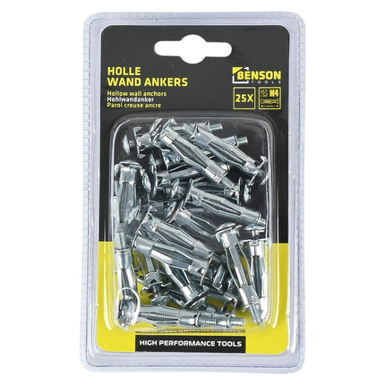 Benson Hollewand Ankers M4 x 32 mm – 25 stuks – Staal Elektroverzinkt
