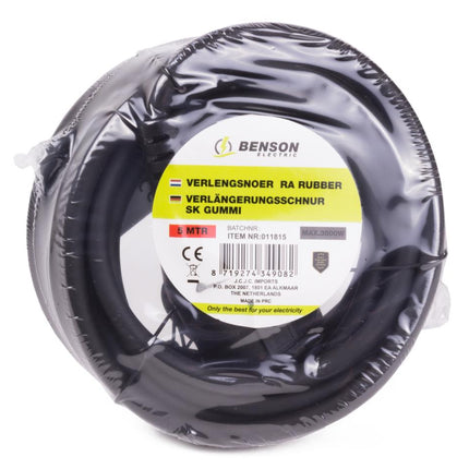 Benson Rubber Verlengsnoer – 5 meter – Randaarde – IP44 – 3680W