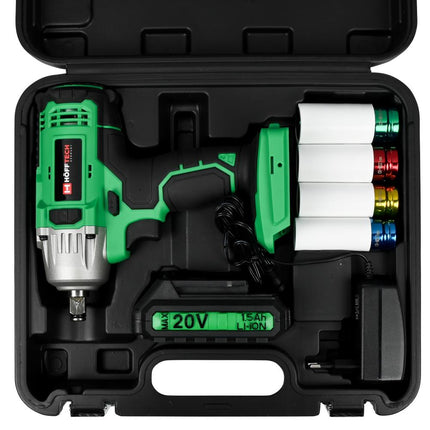 Hofftech Accu Slagmoersleutel - 20V - 380 Nm - Inclusief 4 Krachtdoppen & Koffer