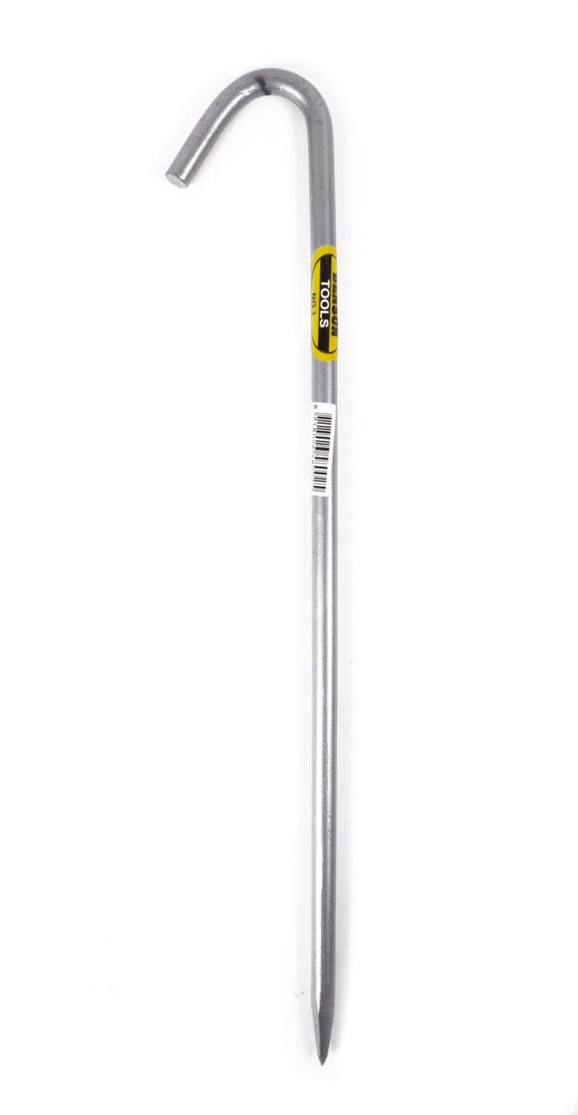 Benson Gebogen Grondpen - Ø 11 mm - 420 mm - Koolstofstaal - Zilver