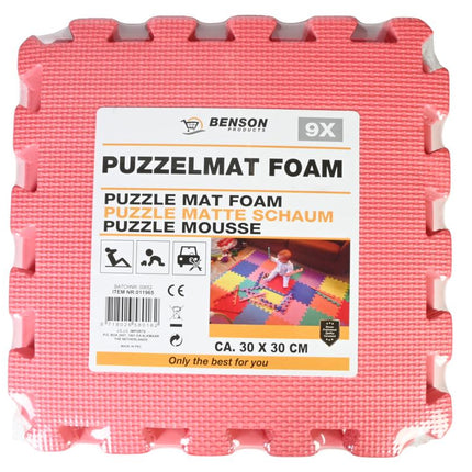Benson Puzzelmat - Foam Speelmat - 9 Delig - 30 x 30 cm - Zachte Vloertegels