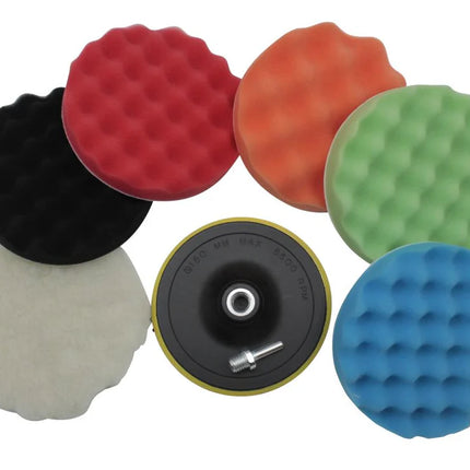 Hofftech Polijstset 7-delig – Ø 150 mm – Met M14 Adapter – Complete Polijstkit