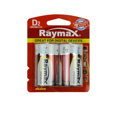 Raymax D Batterijen - LR20 - 1.5V - 2 stuks - Ultra Alkaline