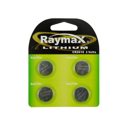 Raymax Knoopcelbatterijen - CR2016 - Lithium - 3V - 4 stuks
