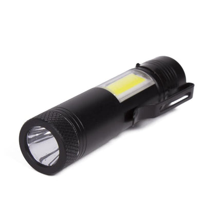 Hofftech Mini Tactical Zaklamp – LED + COB – 240 Lumen – Aluminium – 92 mm