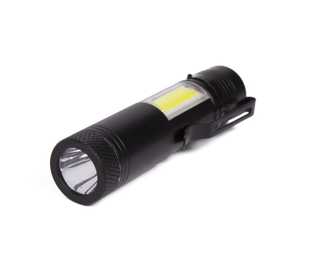Hofftech Mini Tactical Zaklamp – LED + COB – 240 Lumen – Aluminium – 92 mm