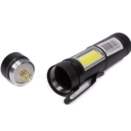Hofftech Mini Tactical Zaklamp – LED + COB – 240 Lumen – Aluminium – 92 mm