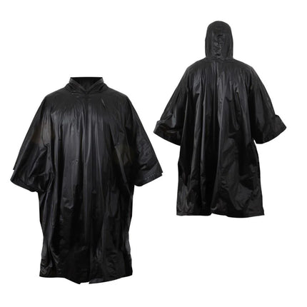 Benson Regenponcho met Capuchon – Universele Maat – Lichtgewicht – Zwart