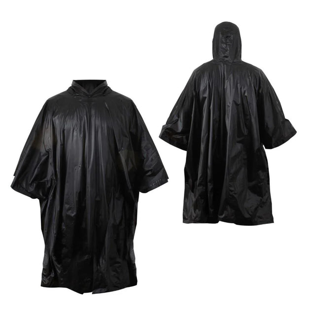 Benson Regenponcho met Capuchon – Universele Maat – Lichtgewicht – Zwart
