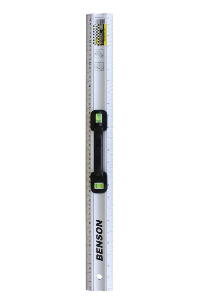 Benson Aluminium Liniaal met Waterpas & Handvat – 60 cm – Precisie-instrument