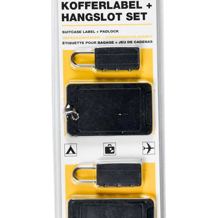 Benson 4-Delige Reisset - 2 Cijfersloten & 2 Kofferlabels - Zwart