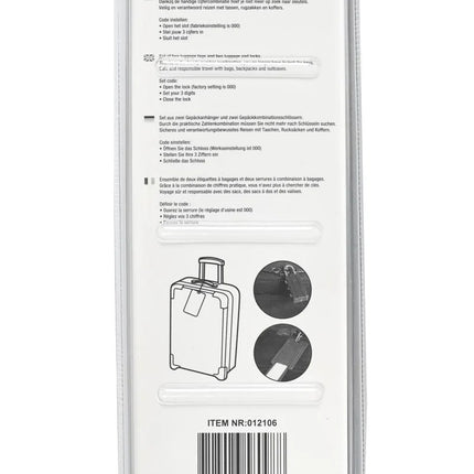 Benson 4-Delige Reisset - 2 Cijfersloten & 2 Kofferlabels - Zwart