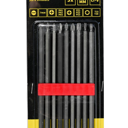 Benson Lange Bitset - 150 mm - 10-delig - PZ, PH & Torx - Chroom Vanadium